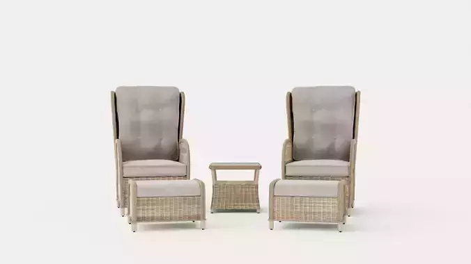 Easton cafe set Low-poly 3D model