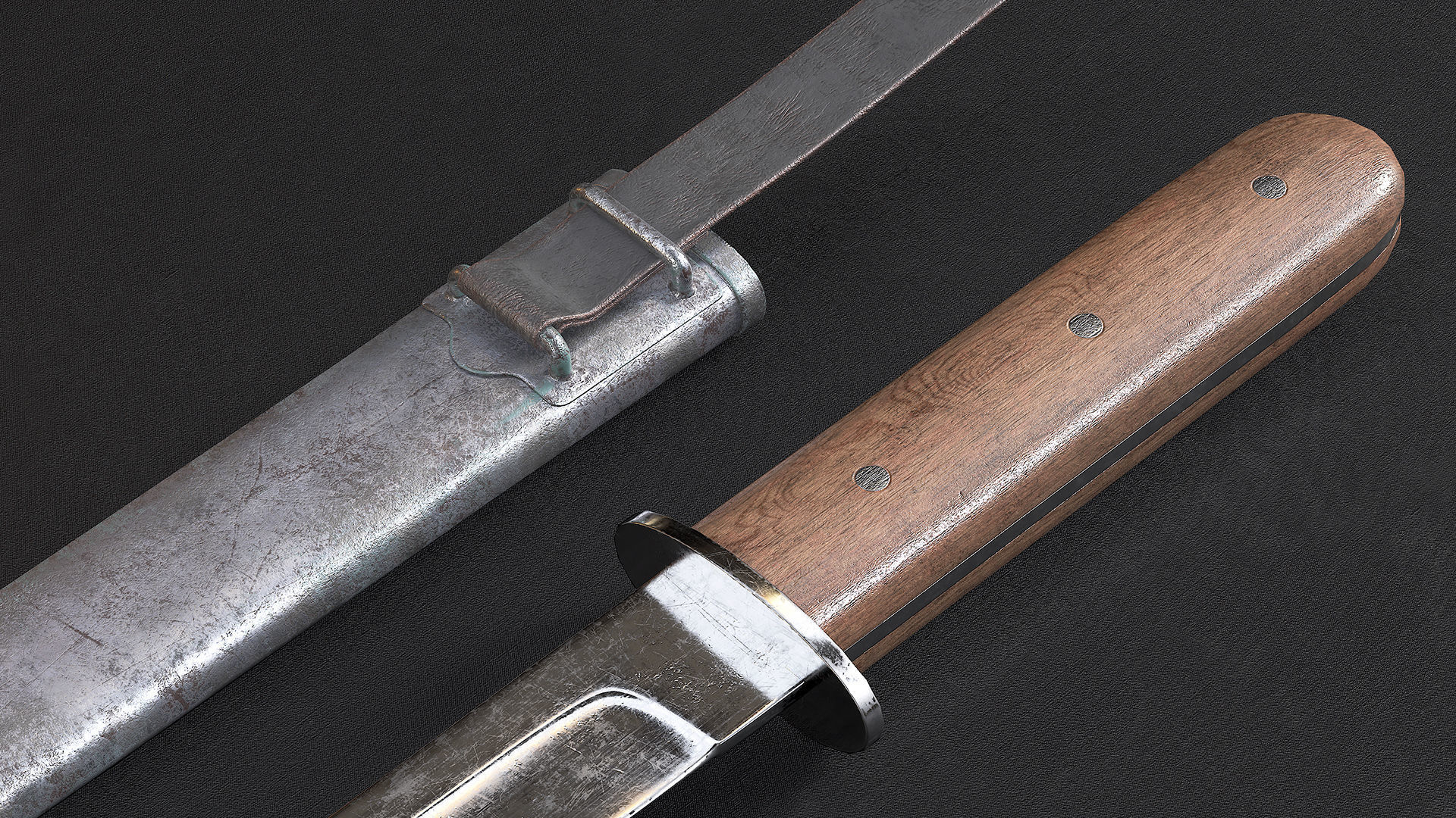 WWI Knives realistic pack 3D model_11