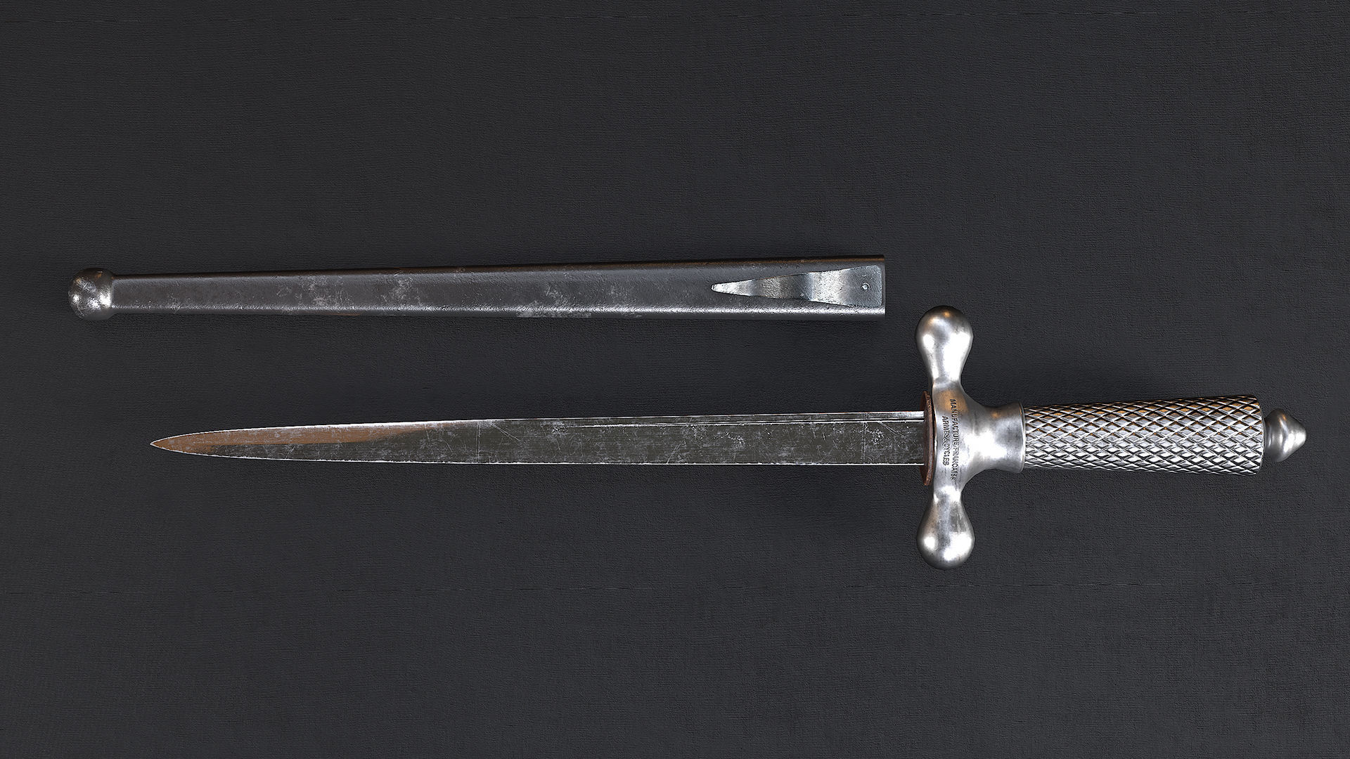 WWI Knives realistic pack 3D model_14