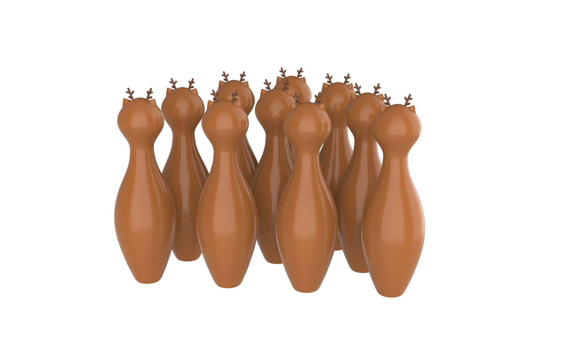 Cartoon Deer Bowling And Ball Bowling Low-poly 3D model_12