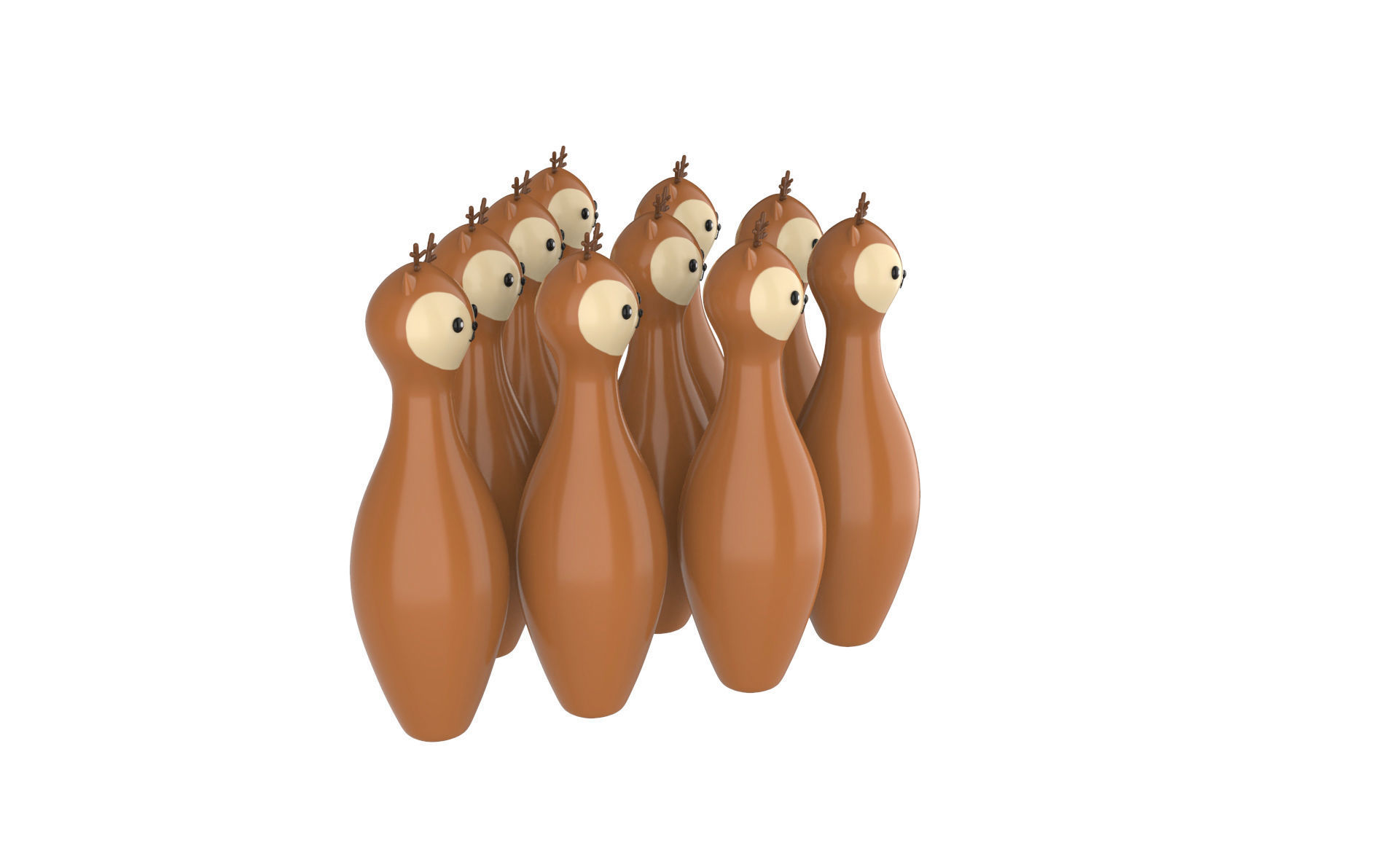 Cartoon Deer Bowling And Ball Bowling Low-poly 3D model_15