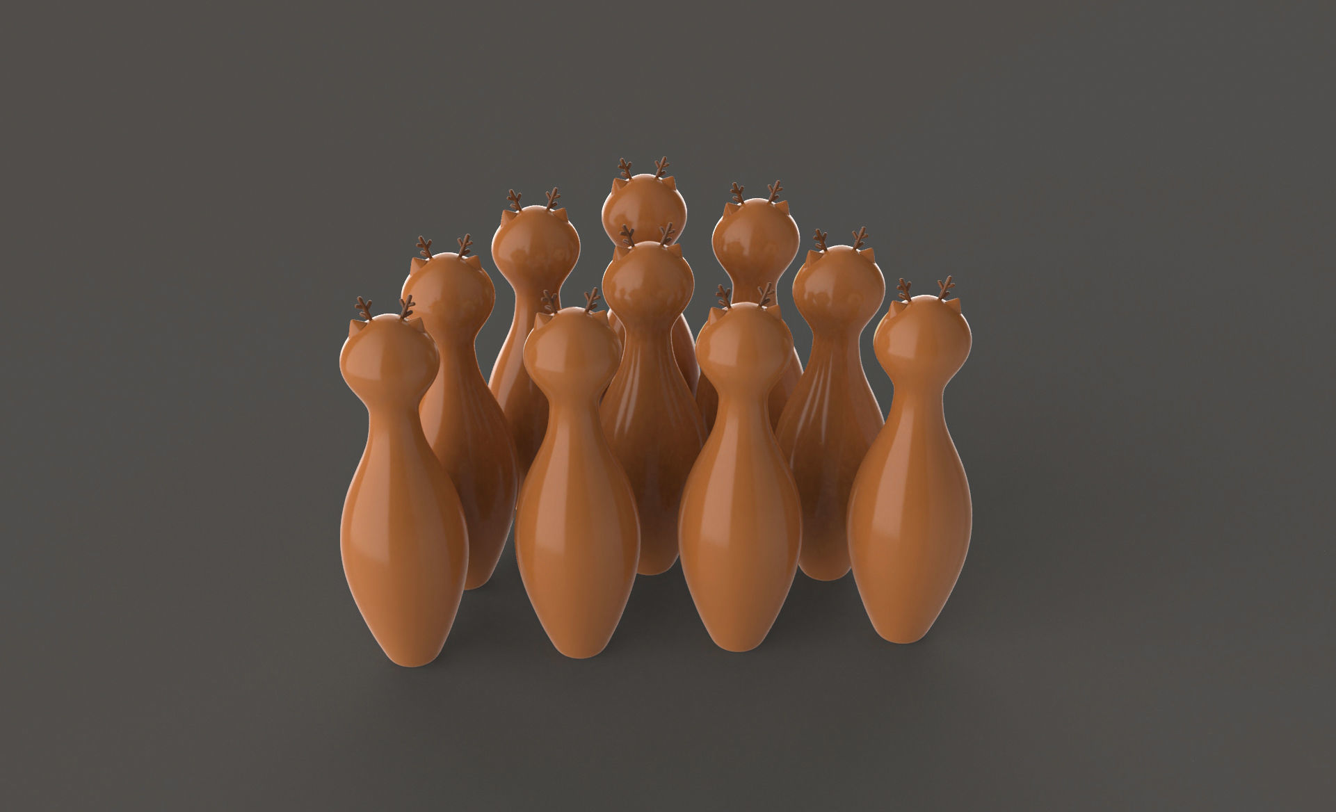Cartoon Deer Bowling And Ball Bowling Low-poly 3D model_2