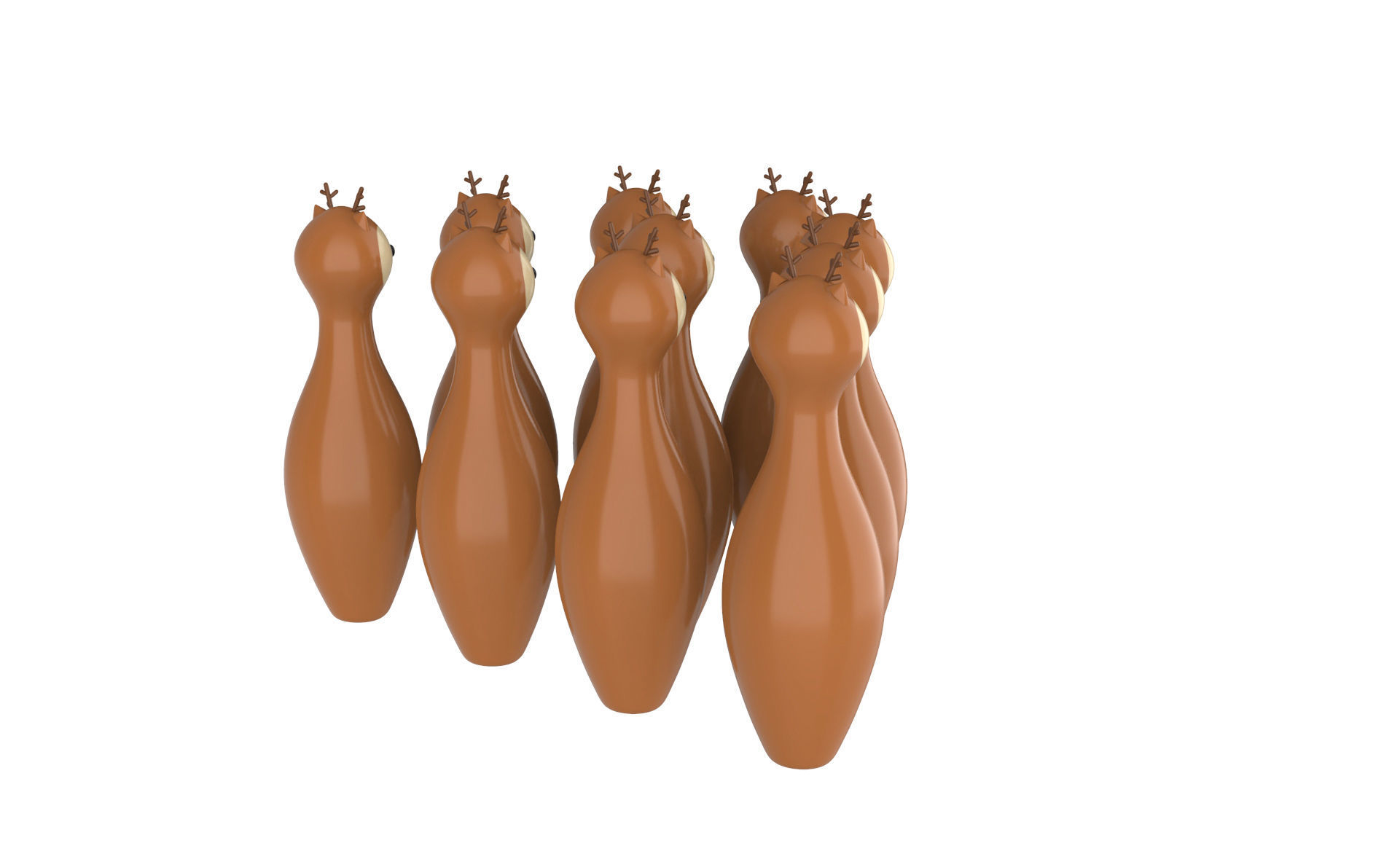 Cartoon Deer Bowling And Ball Bowling Low-poly 3D model_13