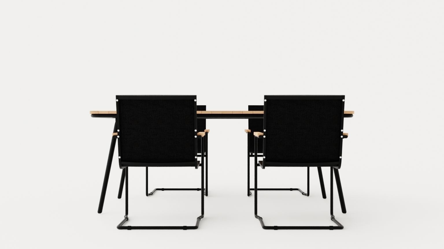 Hono dining set Low-poly 3D model_2