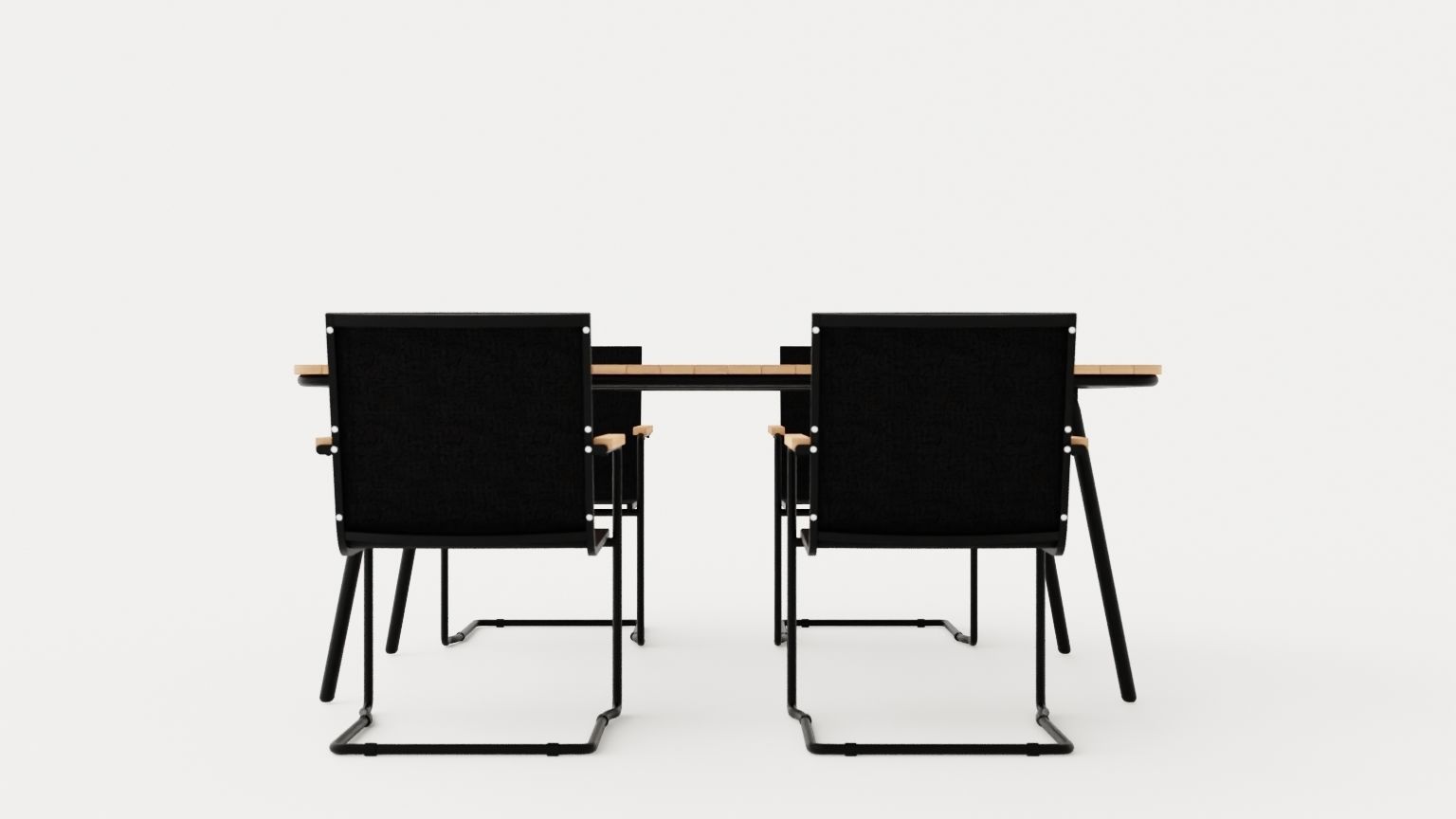 Hono dining set Low-poly 3D model_4