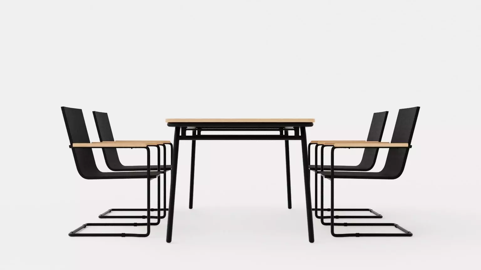 Hono dining set Low-poly 3D model_0