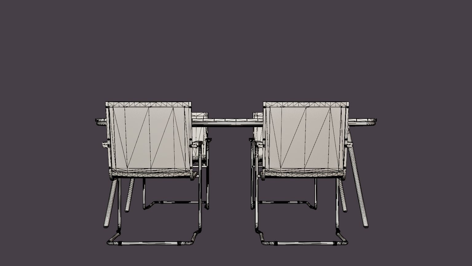 Hono dining set Low-poly 3D model_5