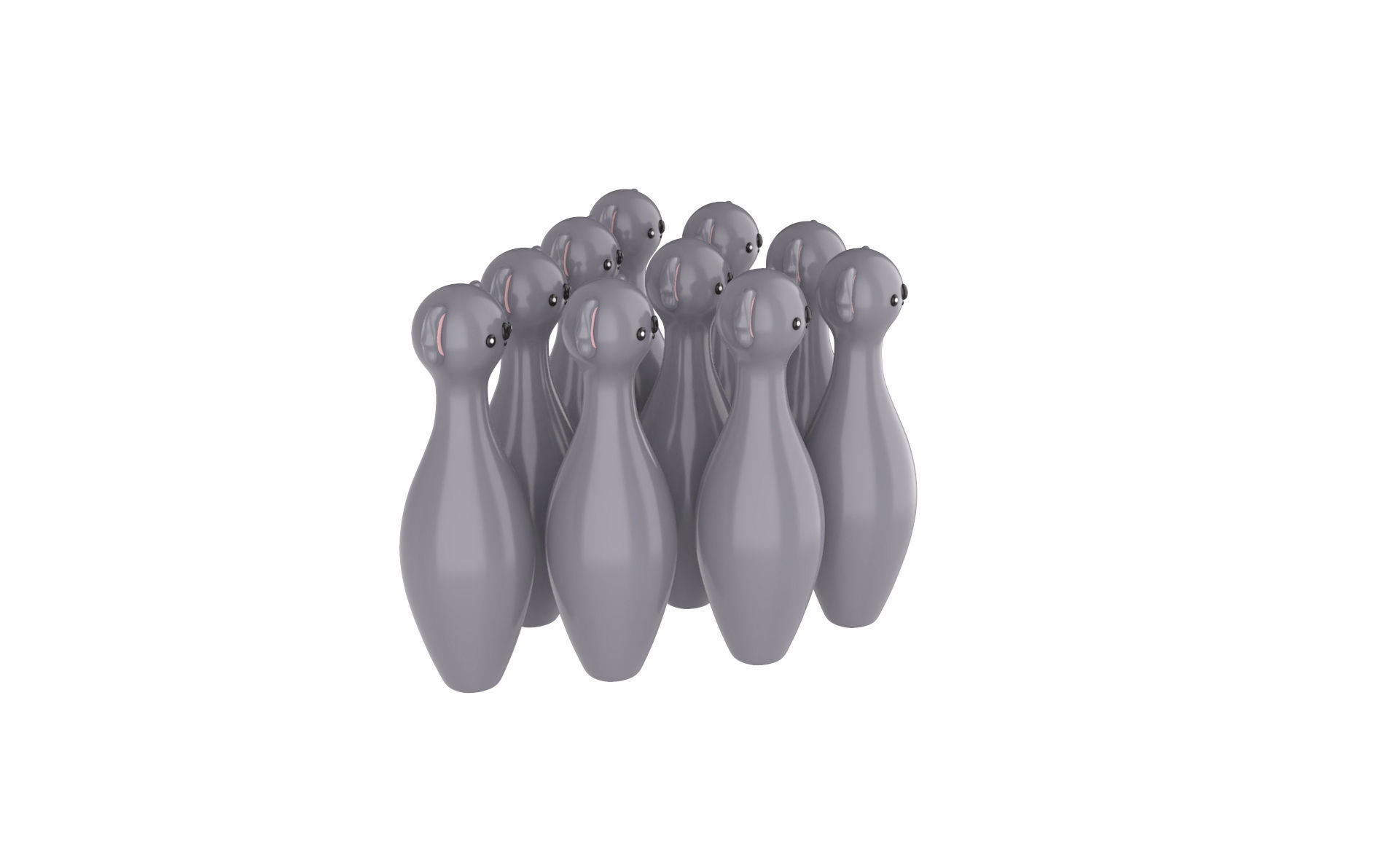 Cartoon Koala Bowling And Ball Bowling Low-poly 3D model_15