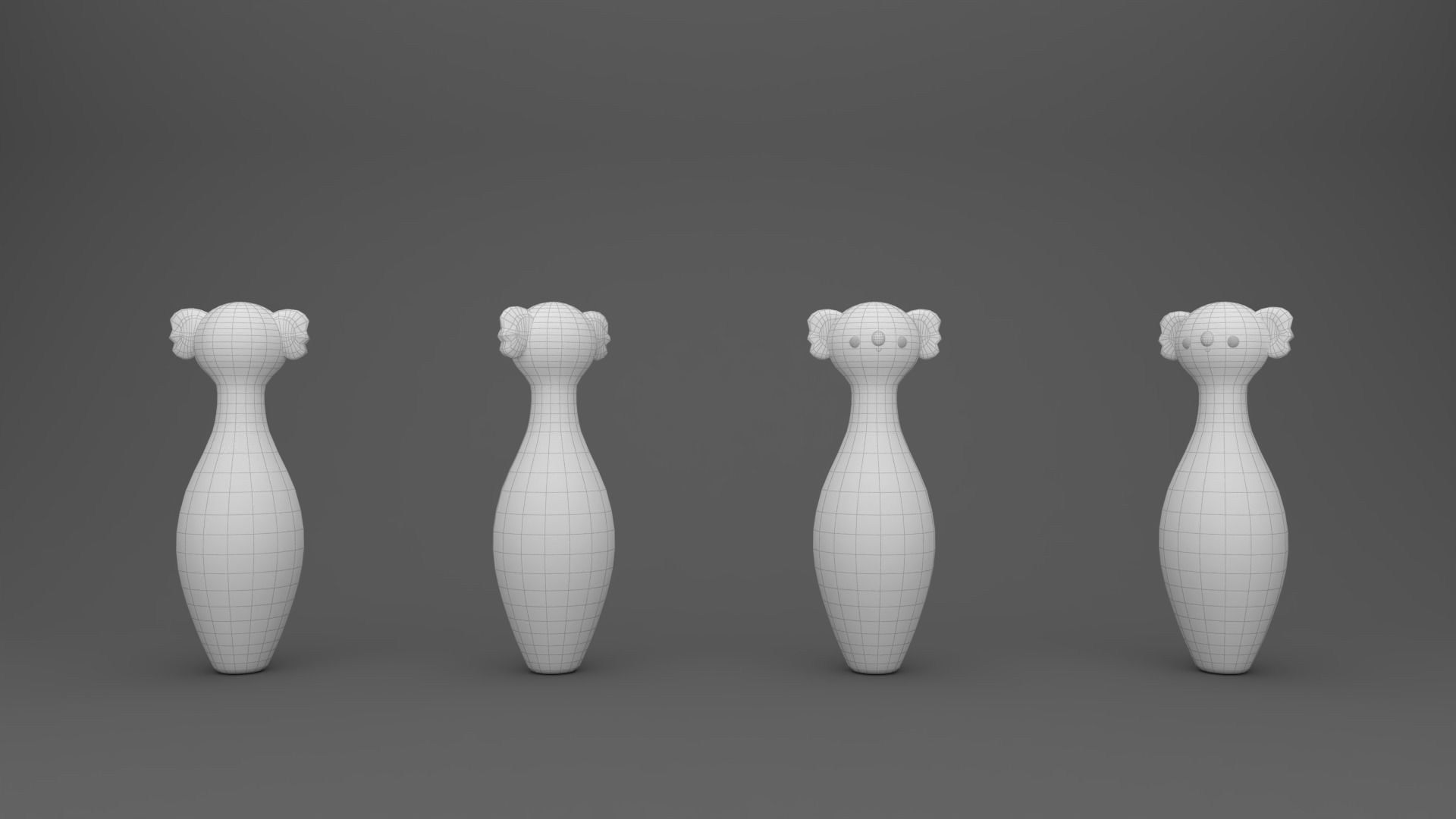 Cartoon Koala Bowling And Ball Bowling Low-poly 3D model_19