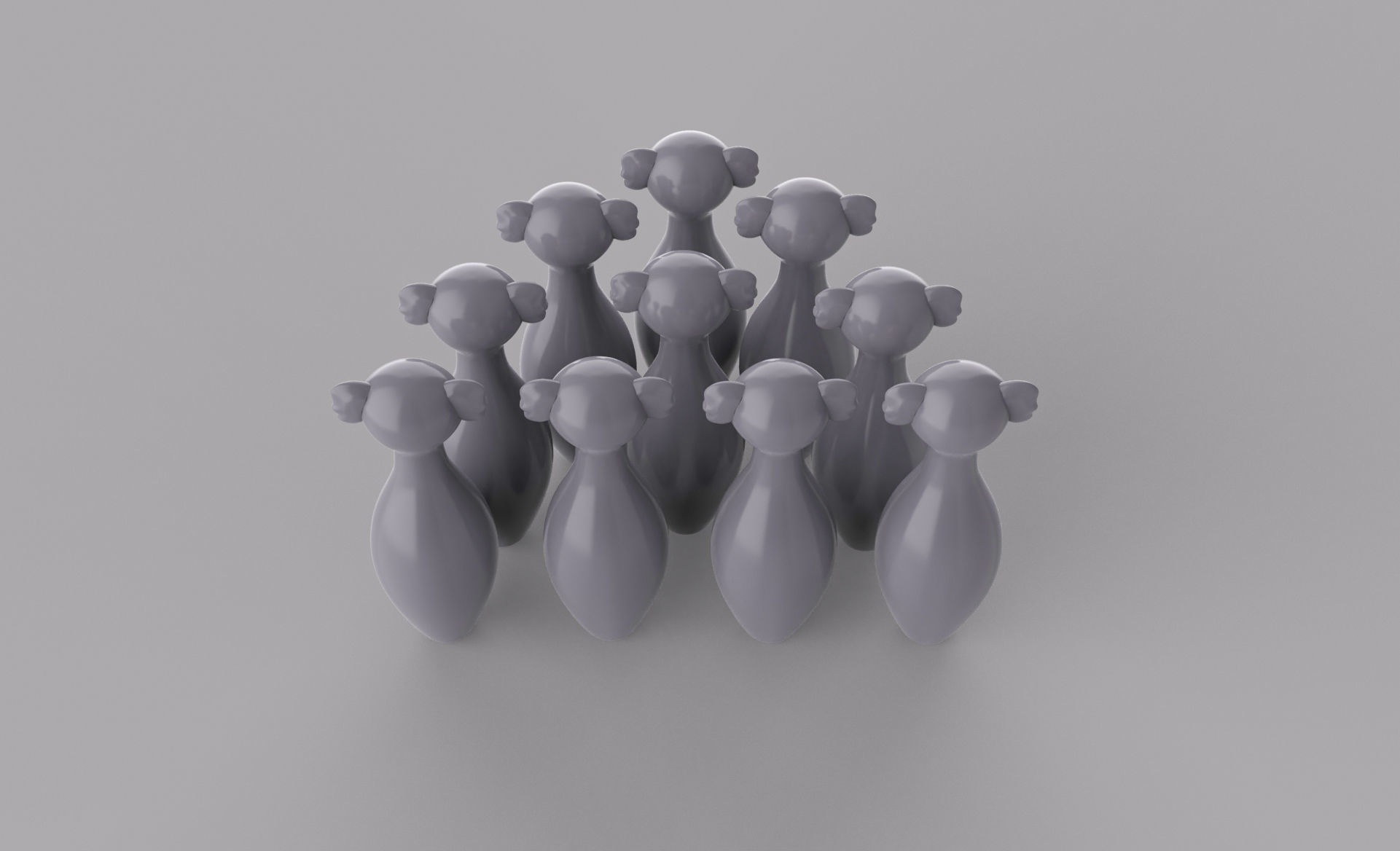 Cartoon Koala Bowling And Ball Bowling Low-poly 3D model_3