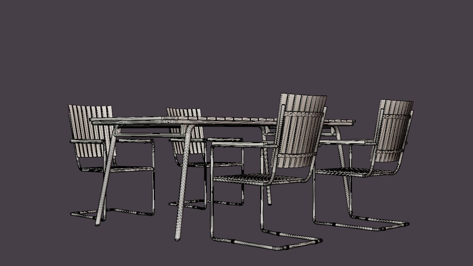 Reso and Hono dining set Low-poly 3D model_6