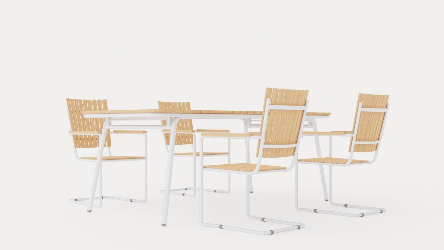 Reso and Hono dining set Low-poly 3D model_1