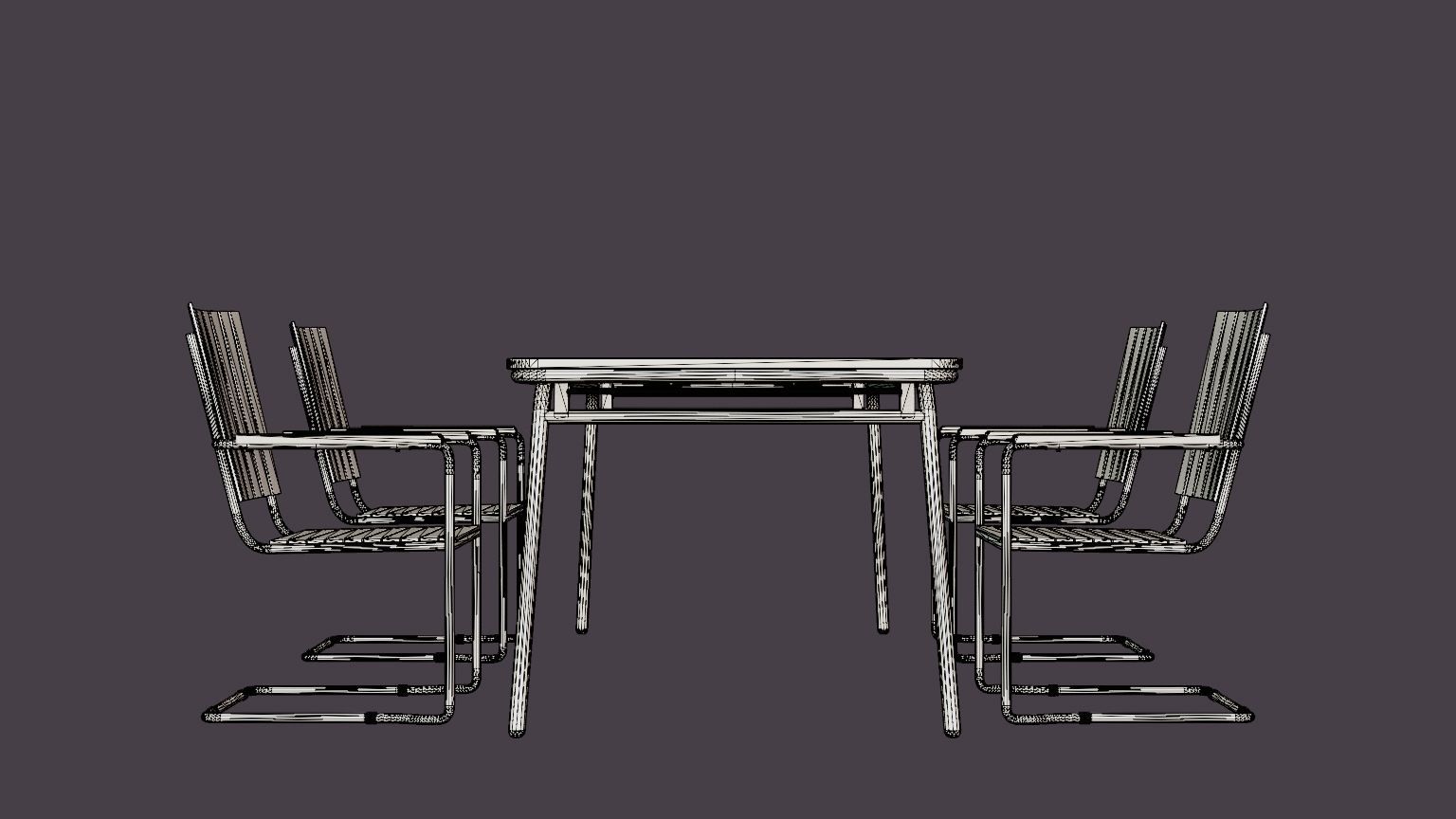 Reso and Hono dining set Low-poly 3D model_7
