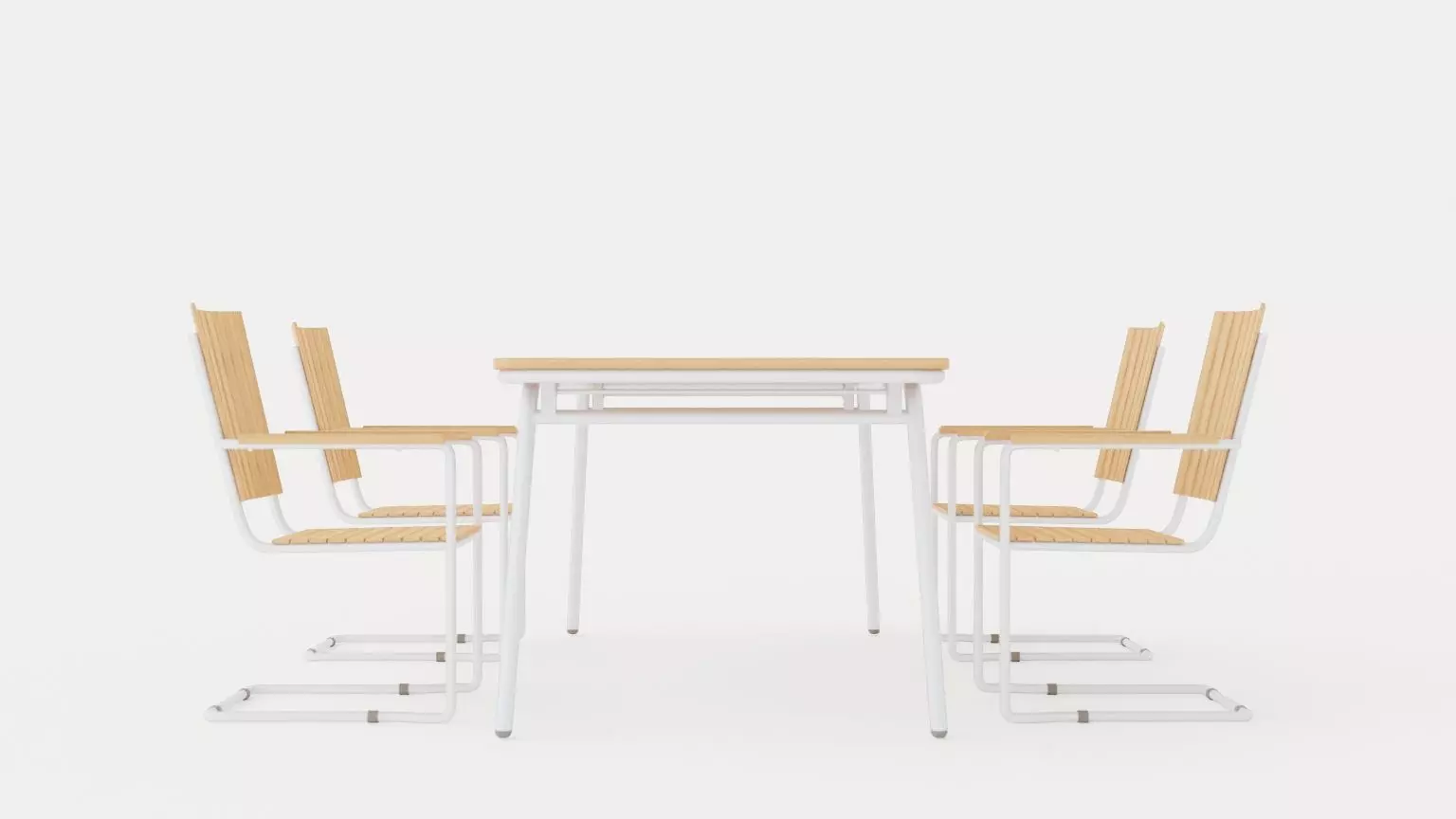 Reso and Hono dining set Low-poly 3D model_0