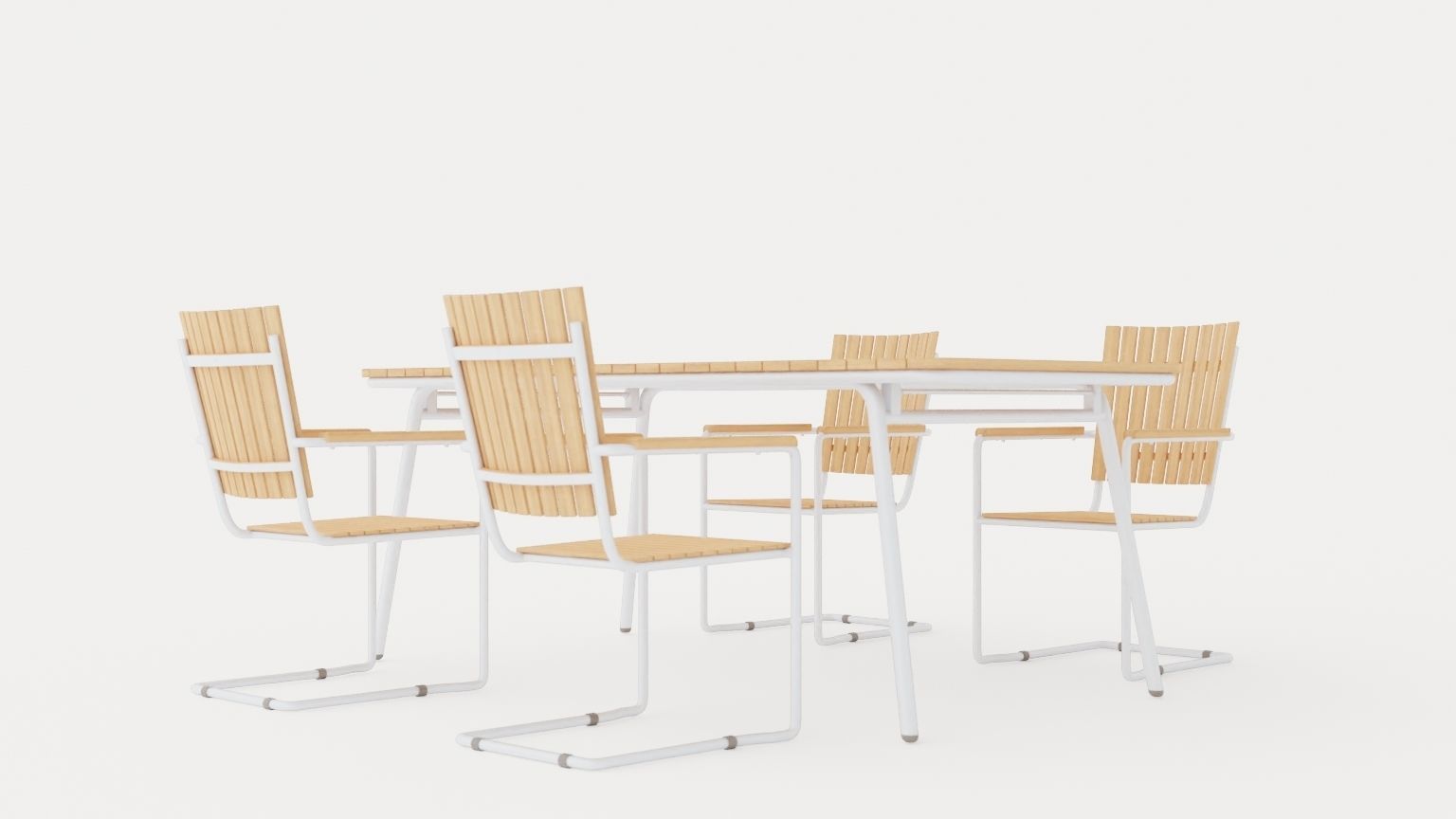 Reso and Hono dining set Low-poly 3D model_2