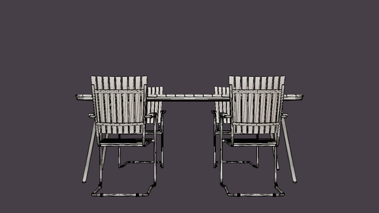 Reso and Hono dining set Low-poly 3D model_5