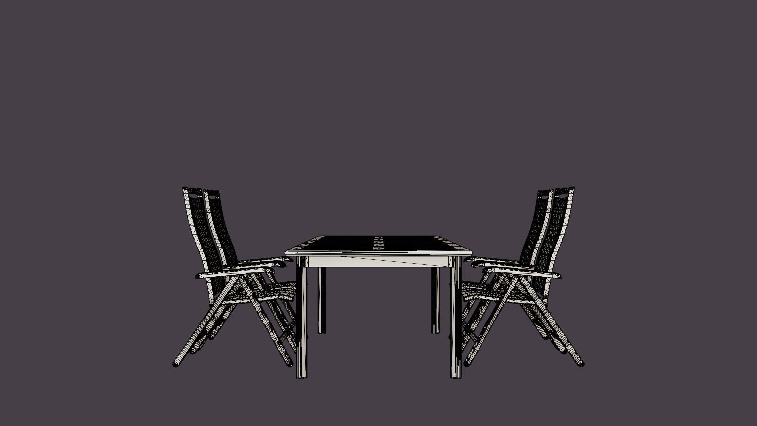Nice dining set Low-poly 3D model_7