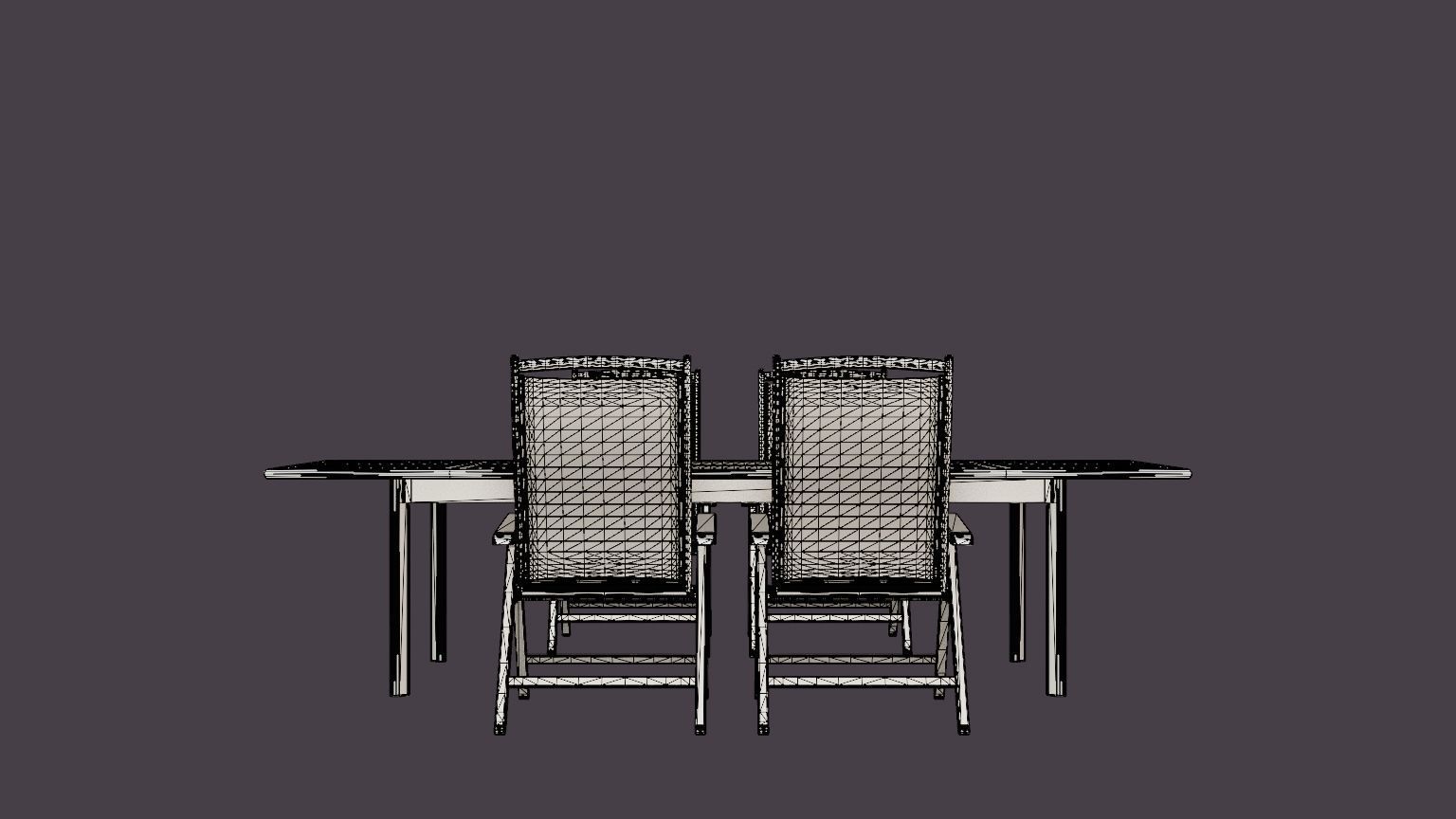 Nice dining set Low-poly 3D model_5