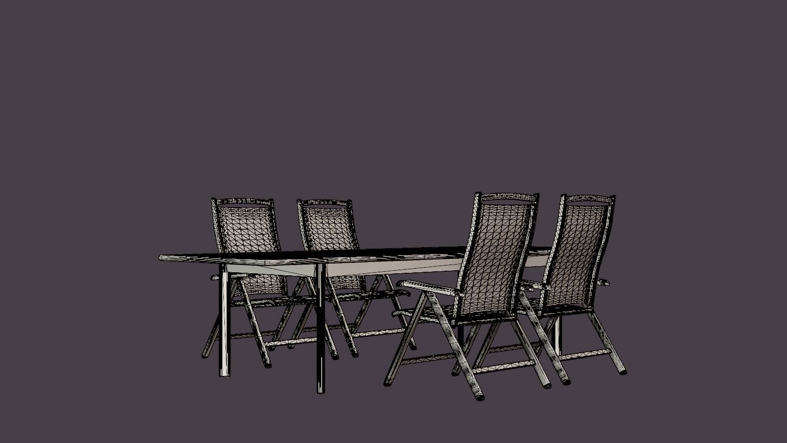 Nice dining set Low-poly 3D model_6