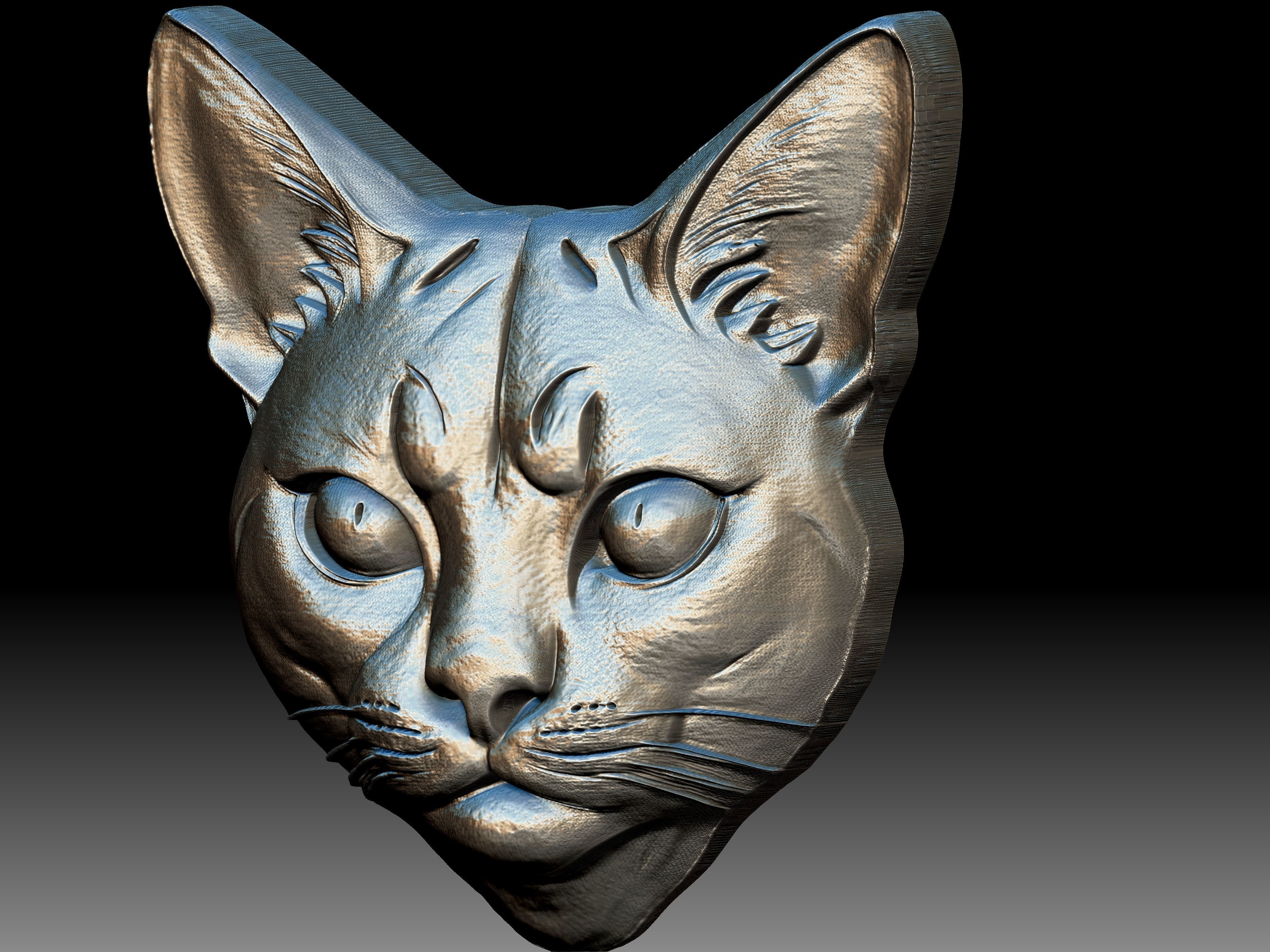 Cat pendant 3D print model_1