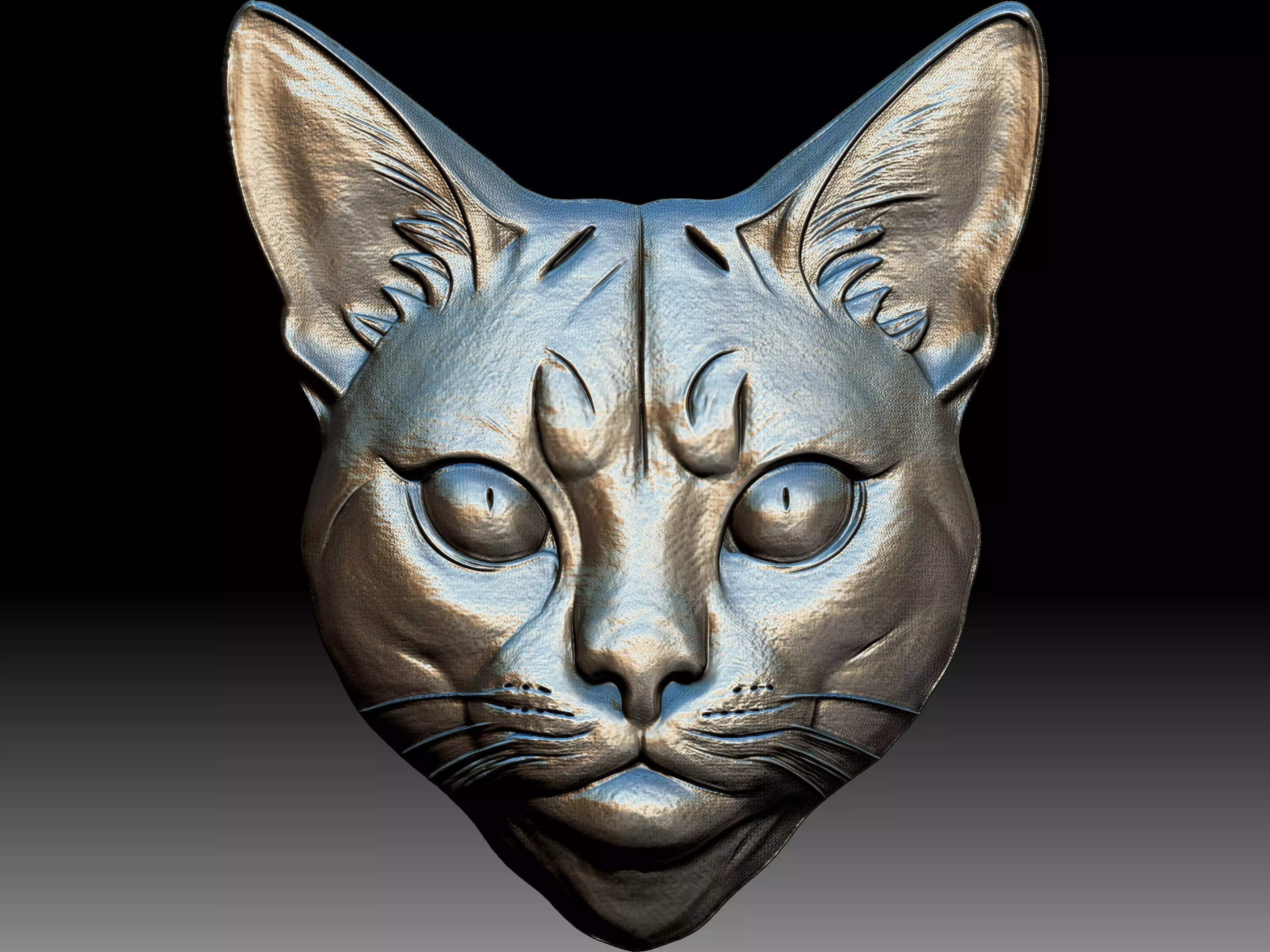 Cat pendant 3D print model_0