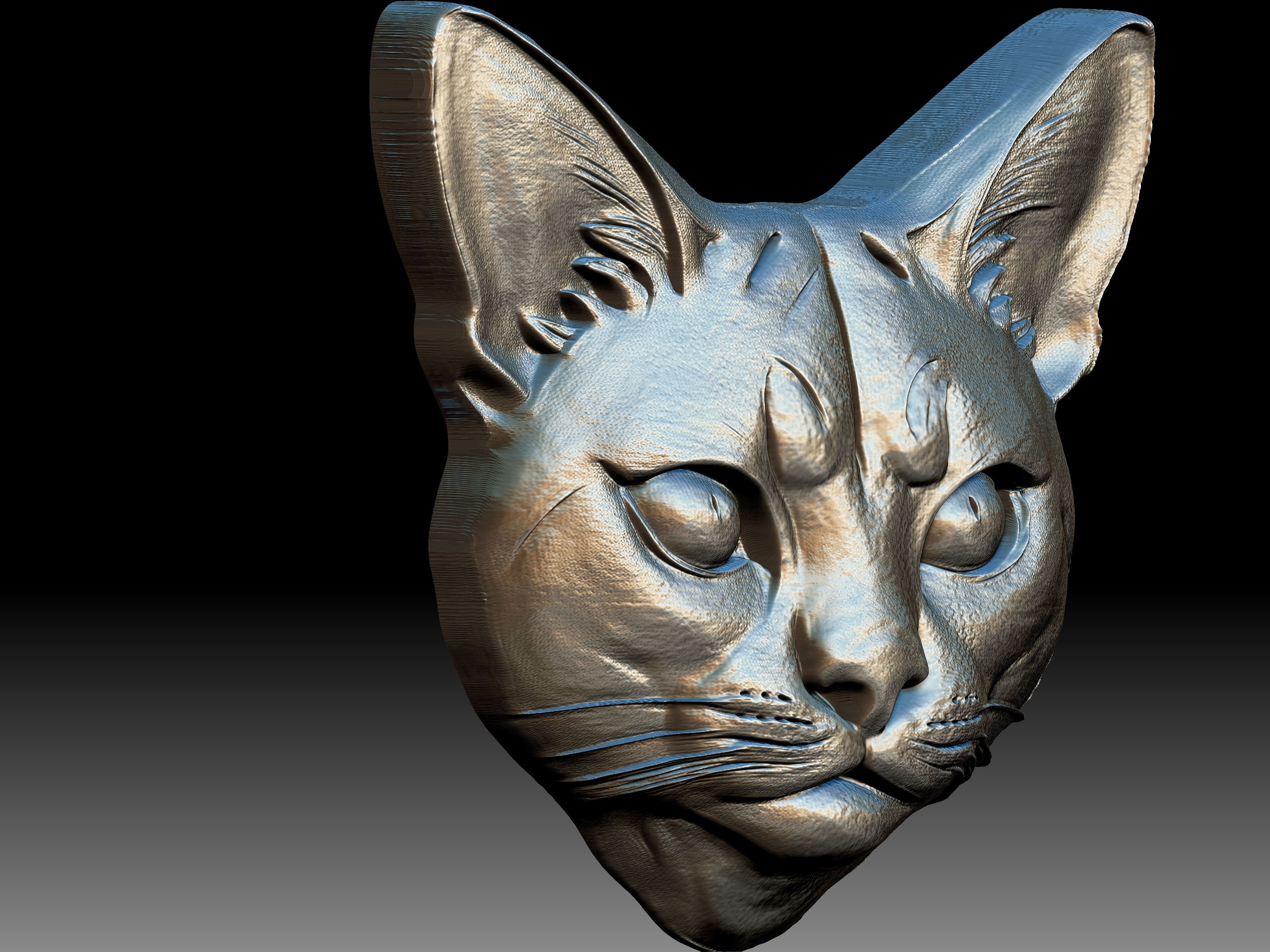 Cat pendant 3D print model_2