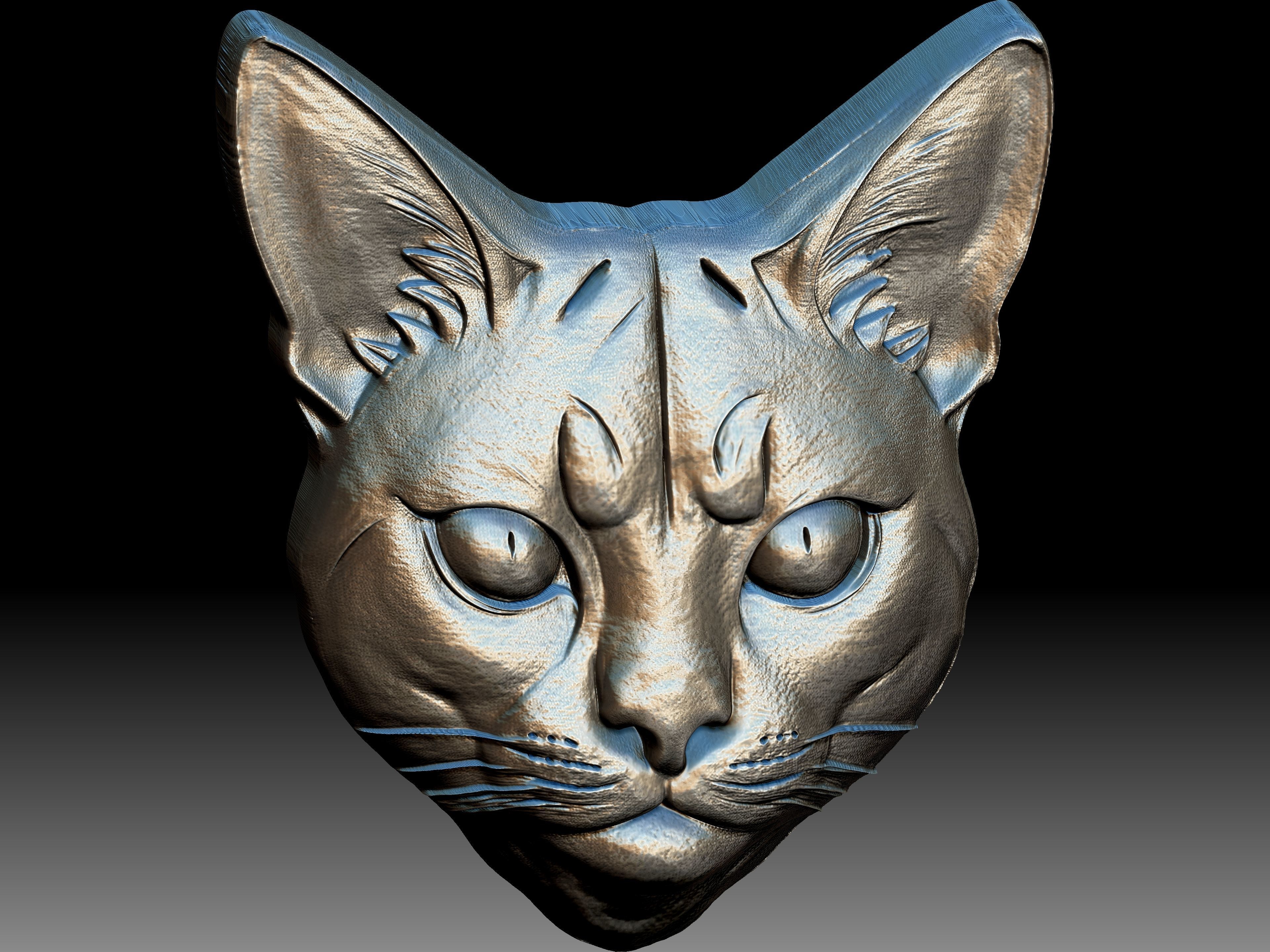 Cat pendant 3D print model_4