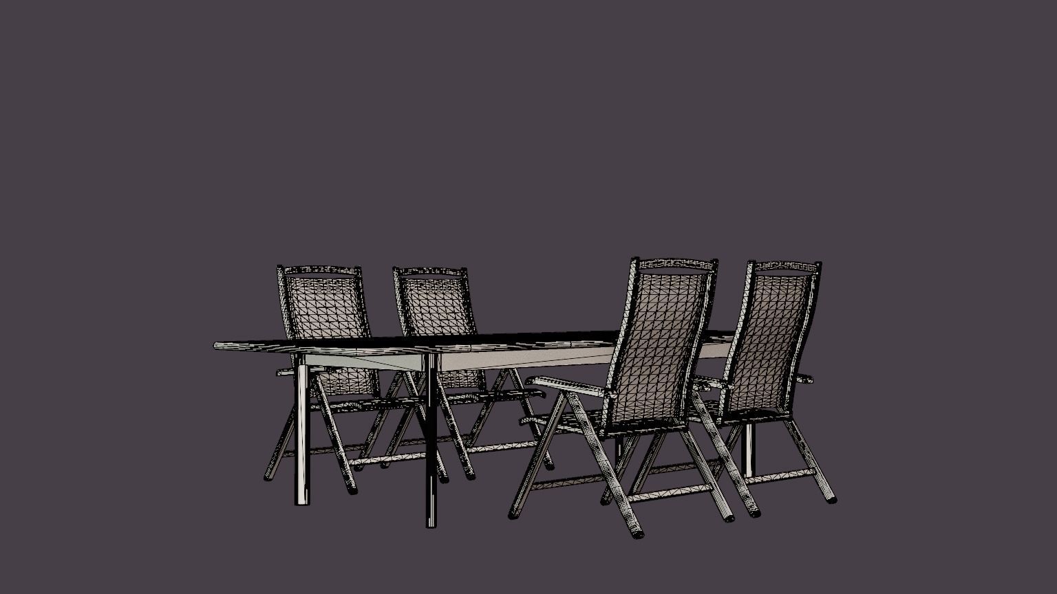 Nice dining set Low-poly 3D model_6