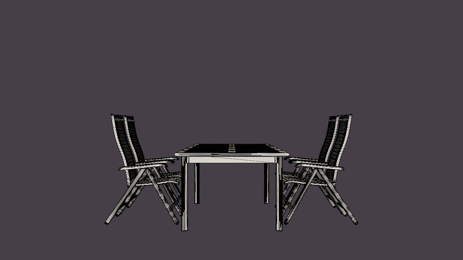 Nice dining set Low-poly 3D model_7