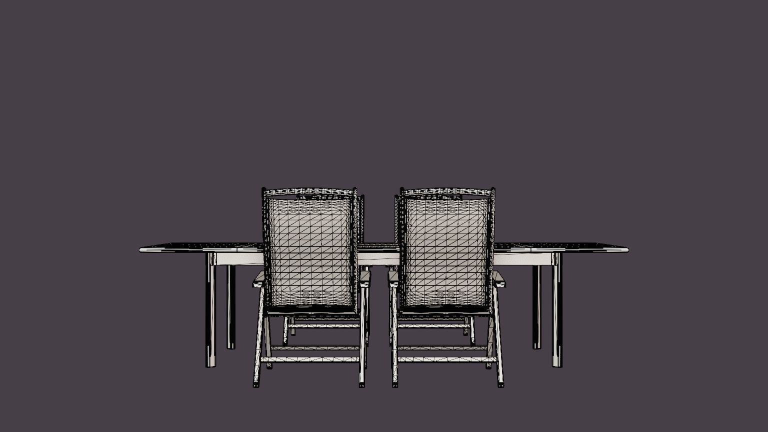 Nice dining set Low-poly 3D model_5