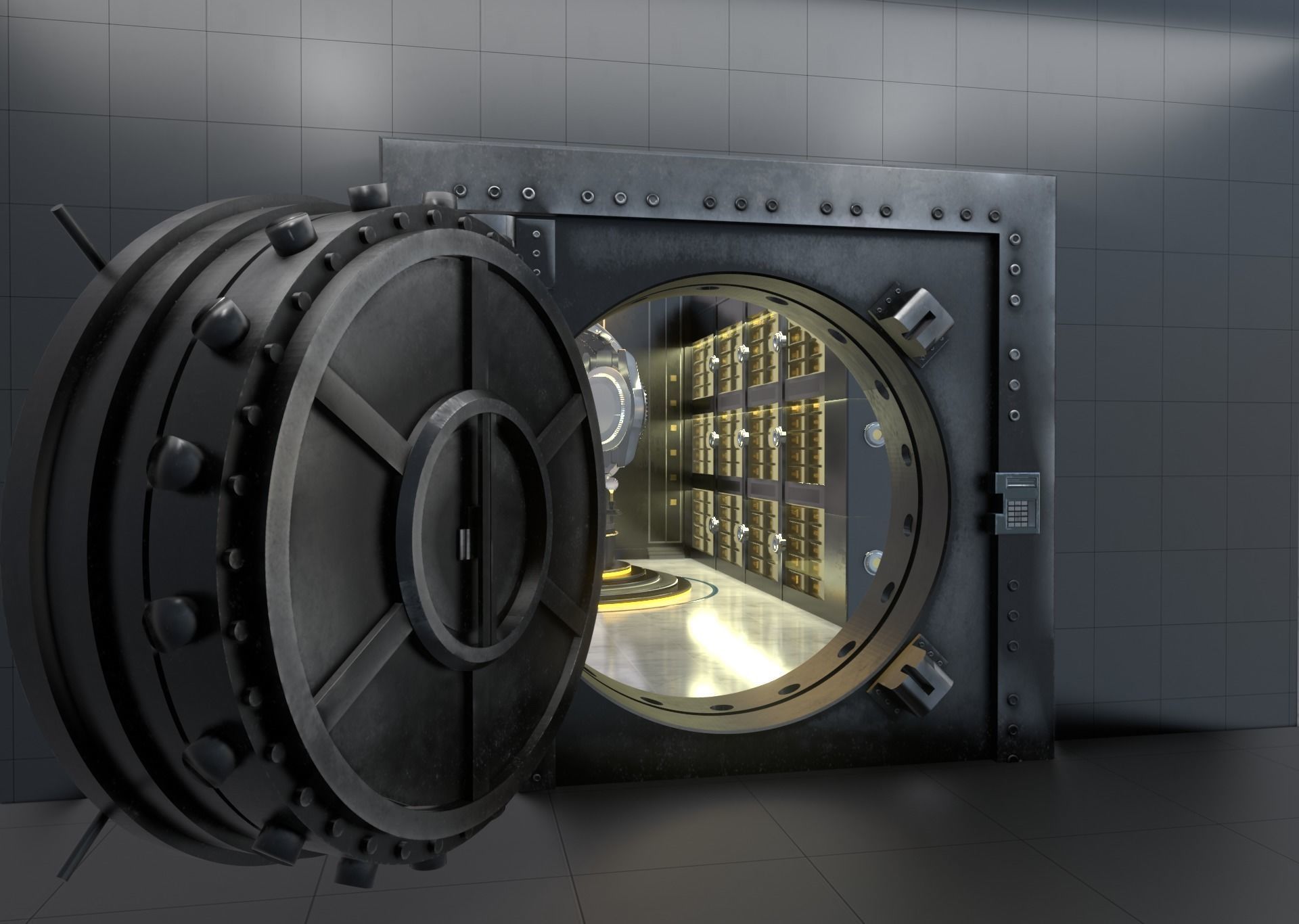 VAULT DOOR PBR 3D model_3