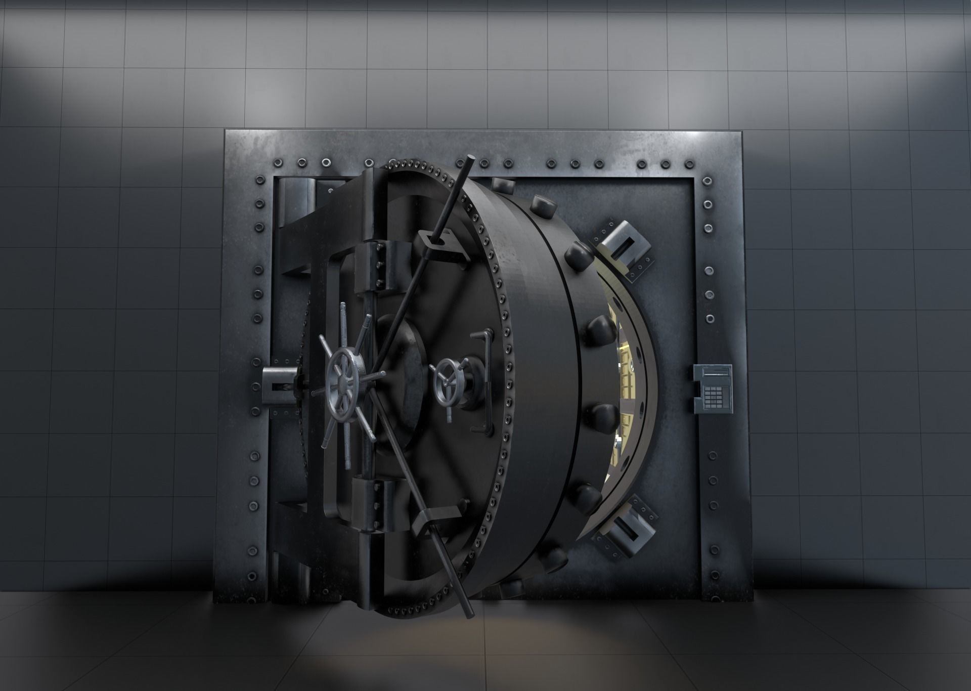 VAULT DOOR PBR 3D model_2