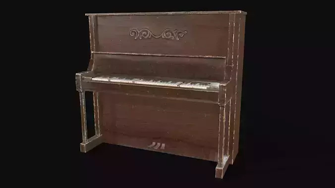 Old Vintage Piano  Low-poly 3D model