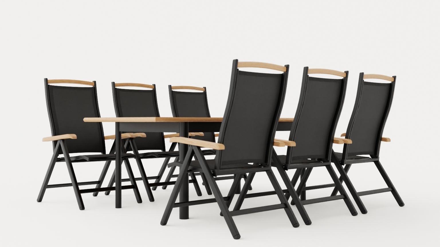 Nice dining set Low-poly 3D model_1