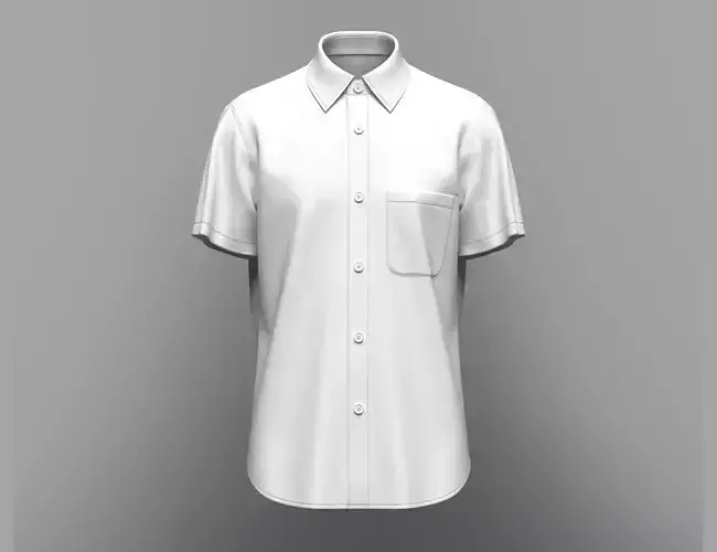 Men Half Sleeve Shirt 3d Model