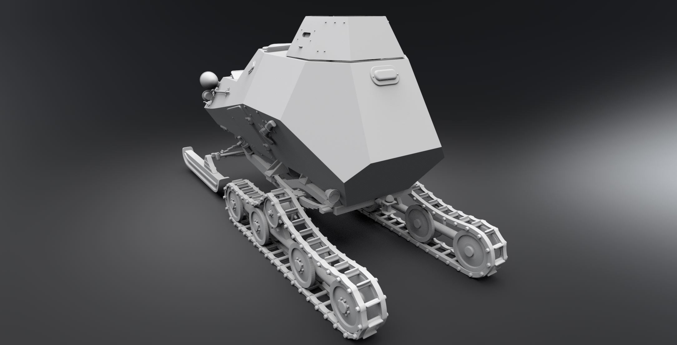 BA64 Snowmobile Scale model  3D print model_2