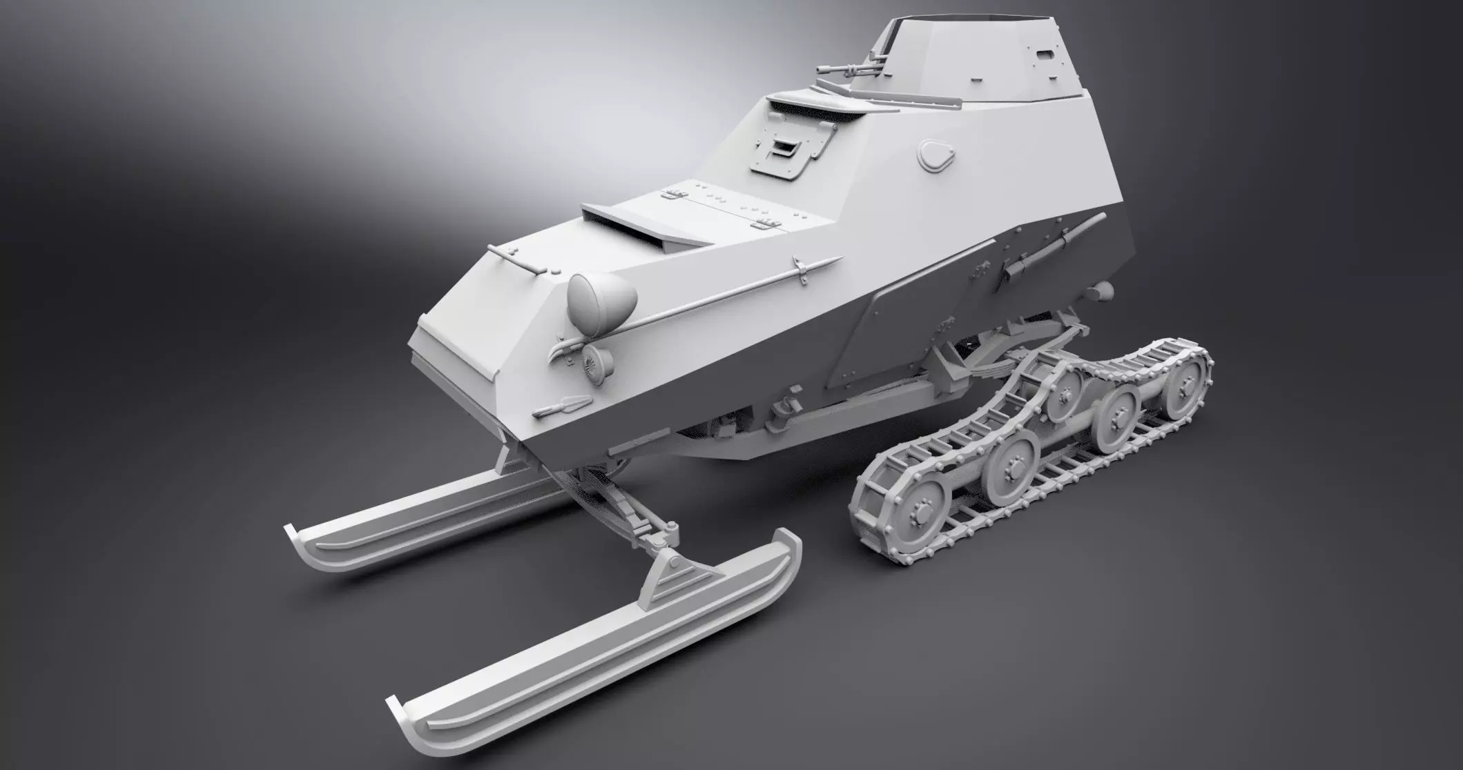 BA64 Snowmobile Scale model  3D print model_0