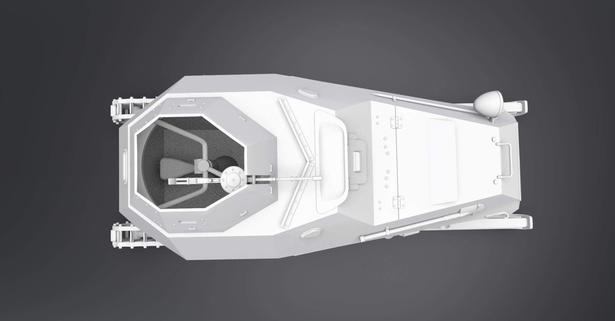 BA64 Snowmobile Scale model  3D print model_3