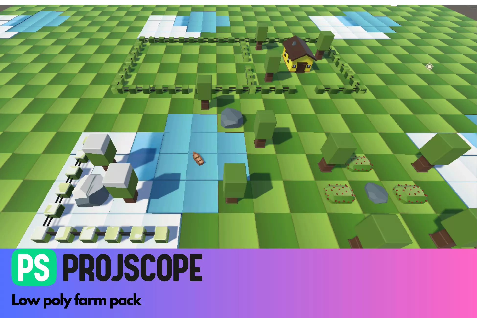 Low poly farm by Projscope Low-poly 3D model_0