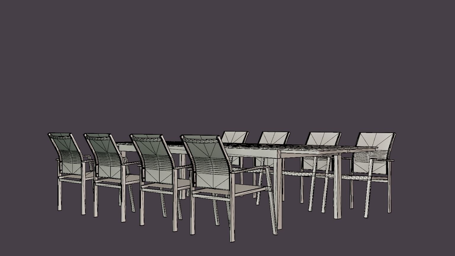 Seattle dining set Low-poly 3D model_6