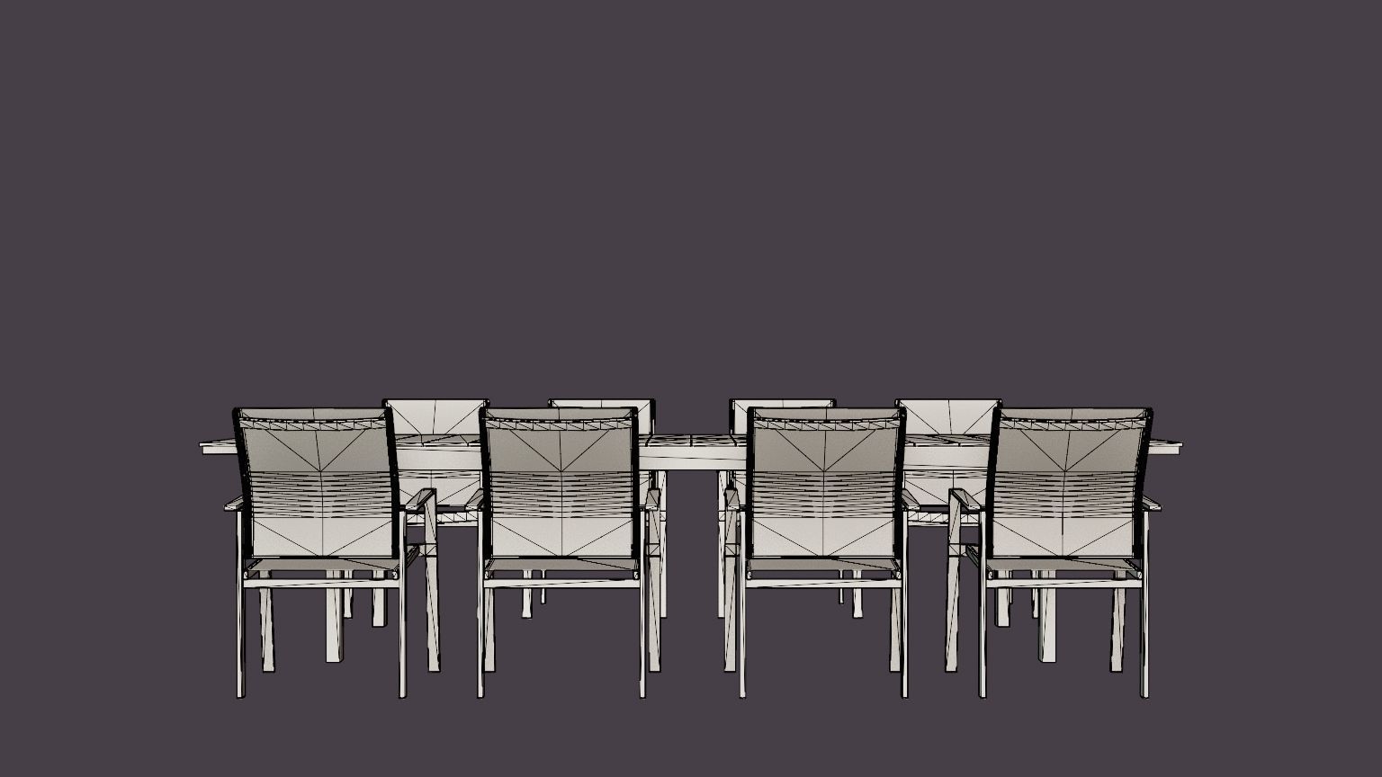 Seattle dining set Low-poly 3D model_7