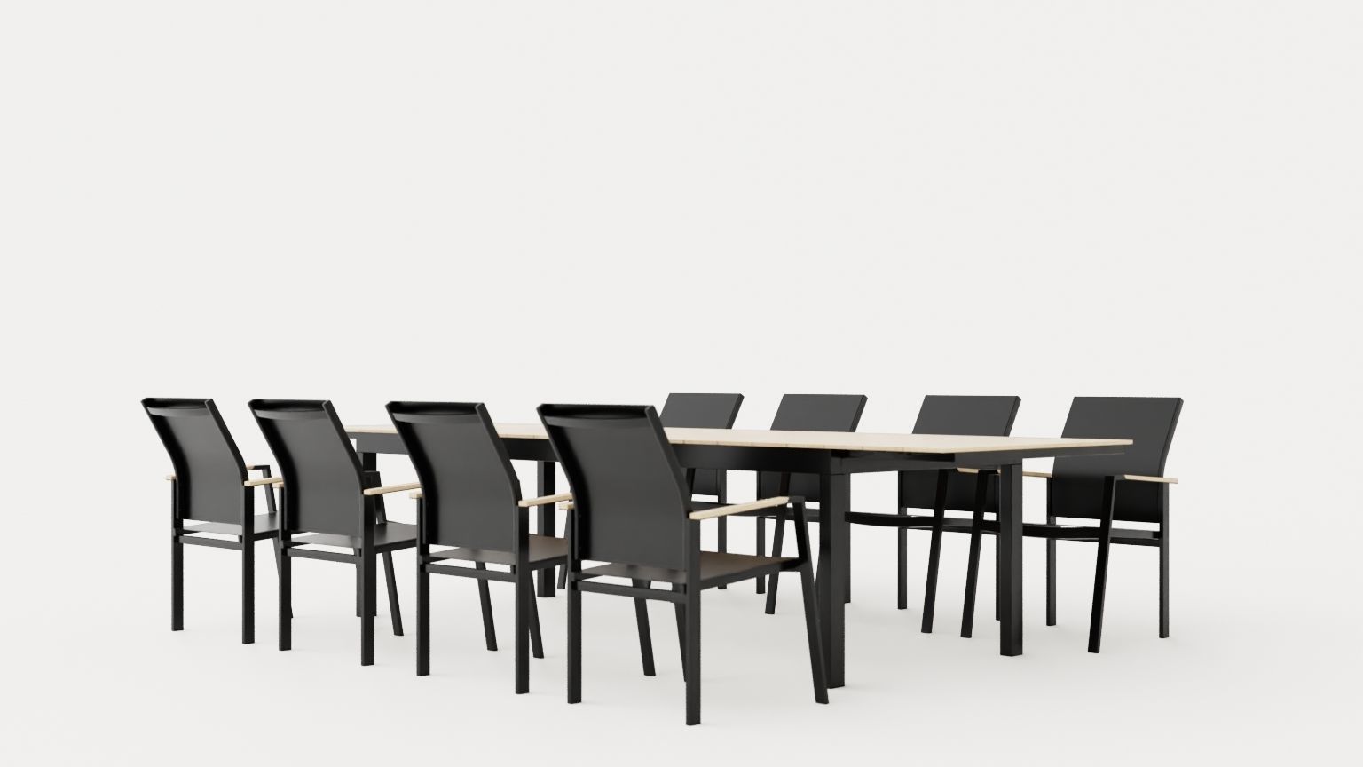 Seattle dining set Low-poly 3D model_1