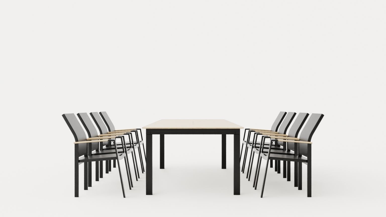Seattle dining set Low-poly 3D model_4