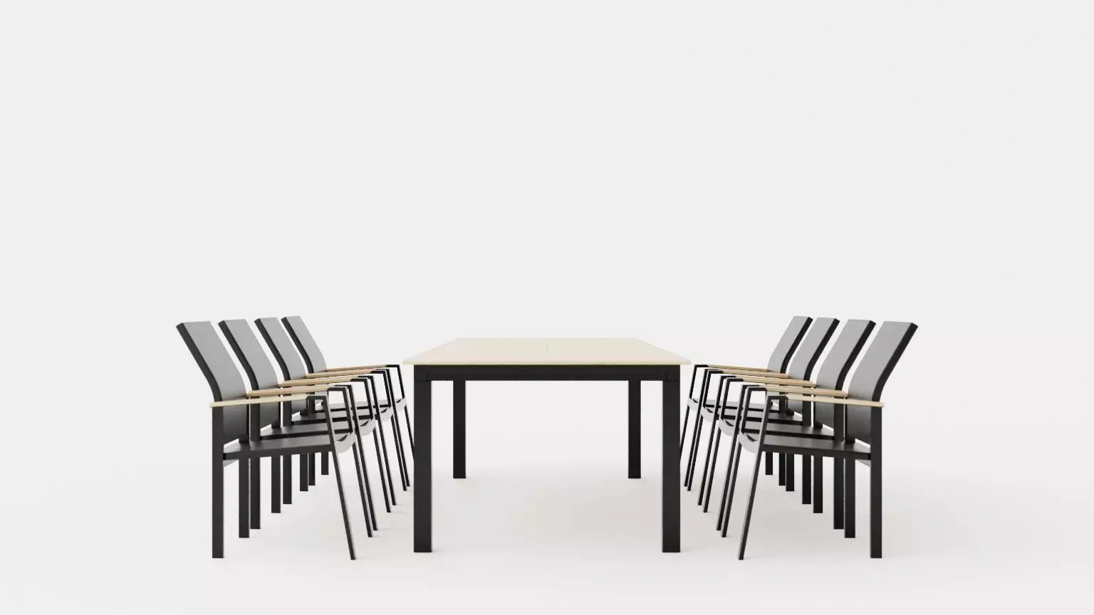Seattle dining set Low-poly 3D model_0
