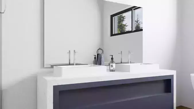 Marble Bathroom Vanity with  Hand Towel