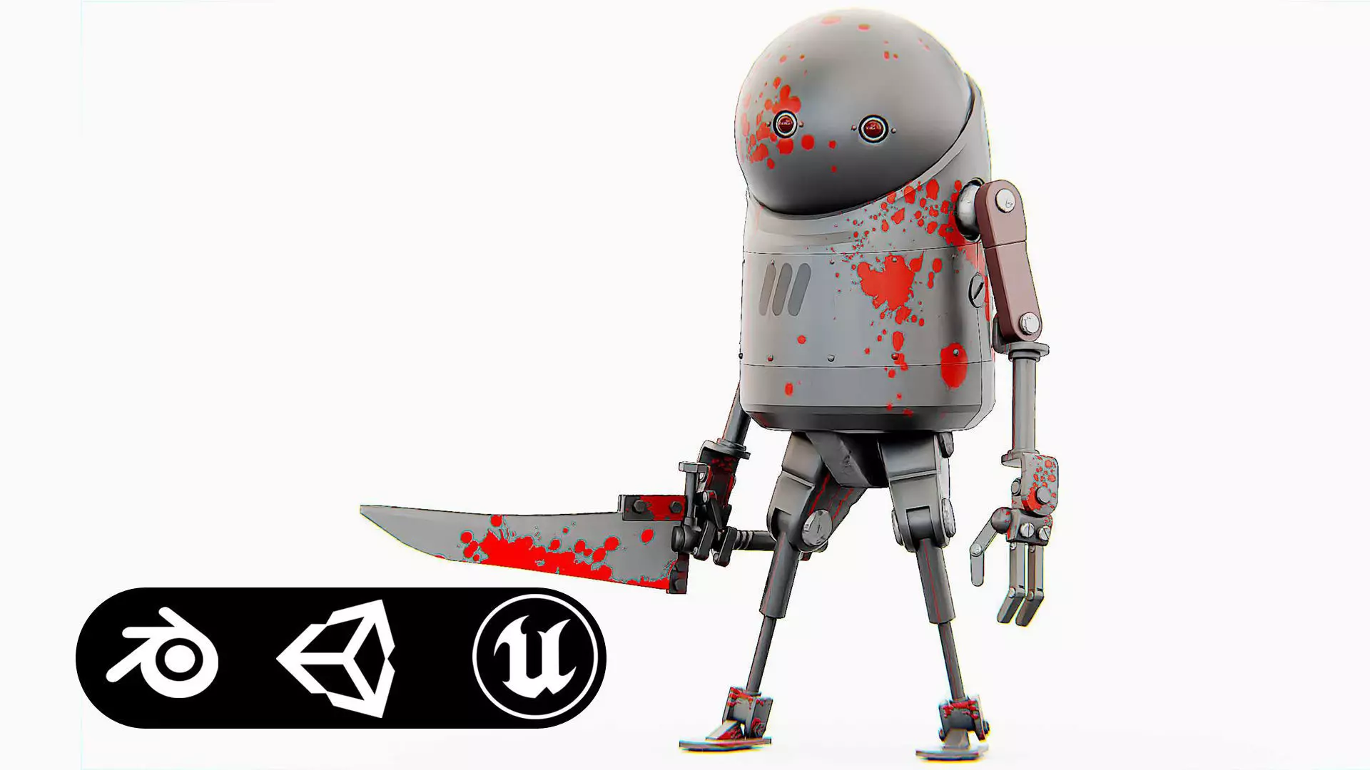 TOON KILLER BOT Rigged for Unreal Engine - Unity - MIXAMO  3D model_0