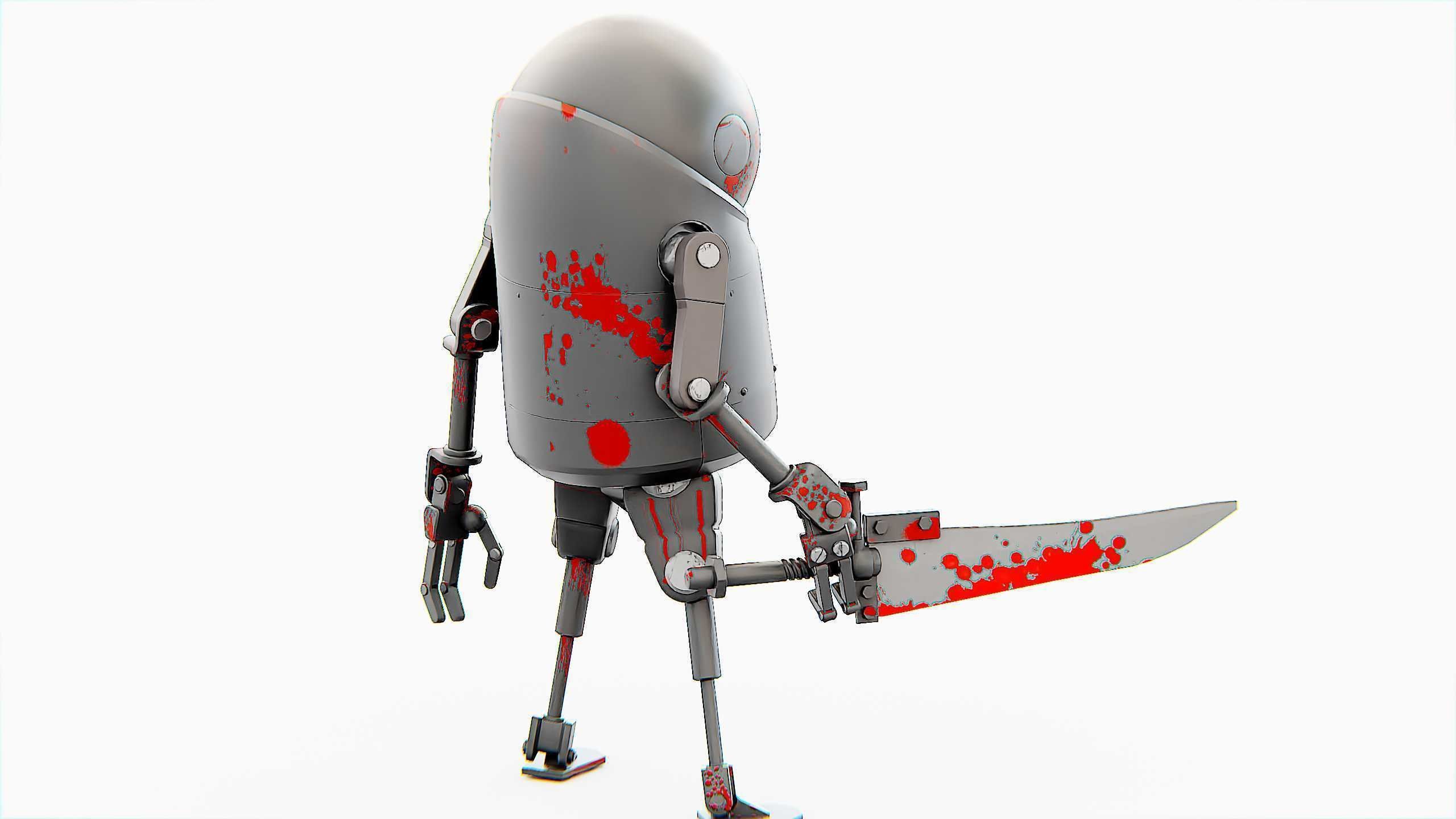 TOON KILLER BOT Rigged for Unreal Engine - Unity - MIXAMO  3D model_7