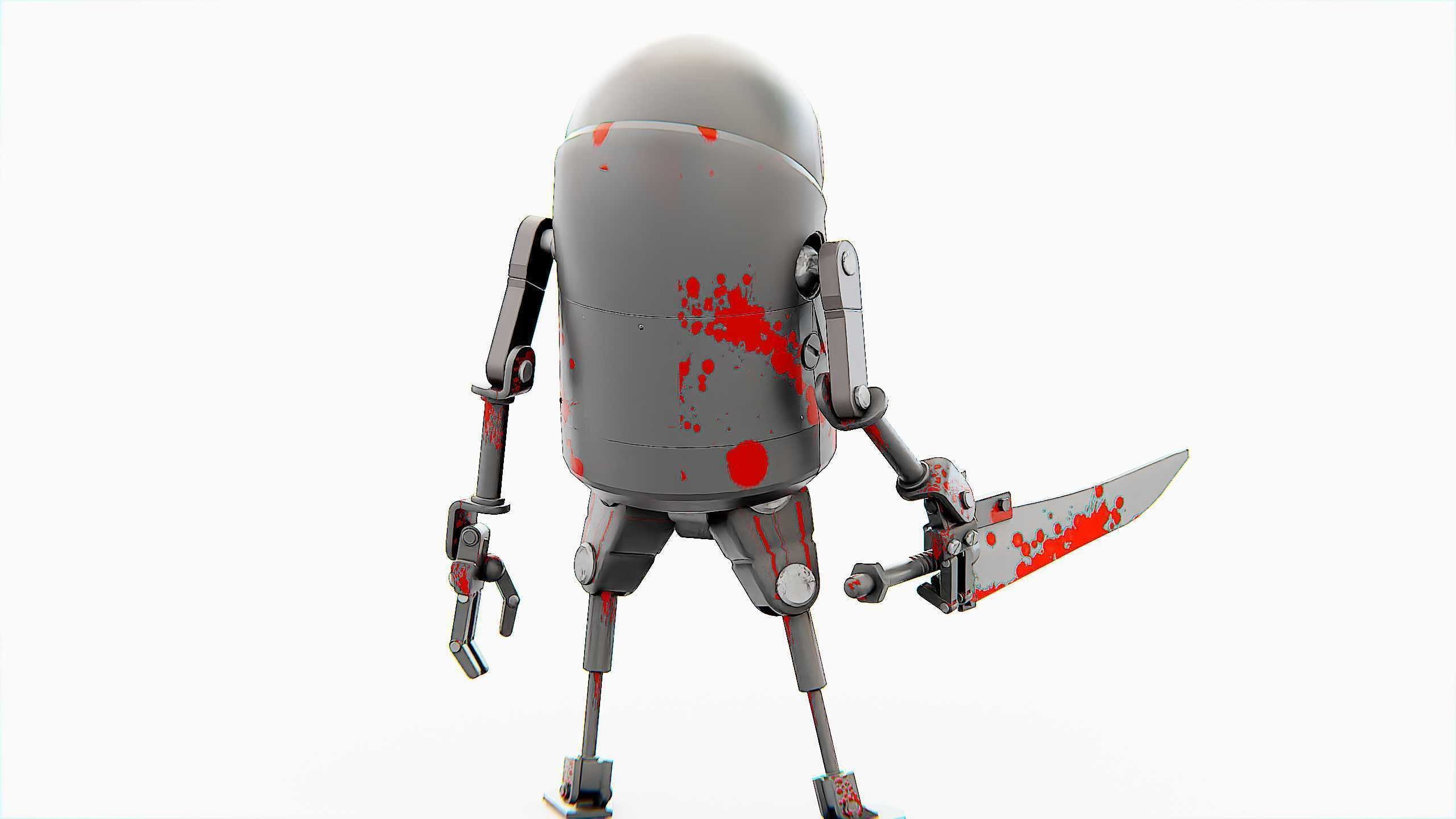 TOON KILLER BOT Rigged for Unreal Engine - Unity - MIXAMO  3D model_9