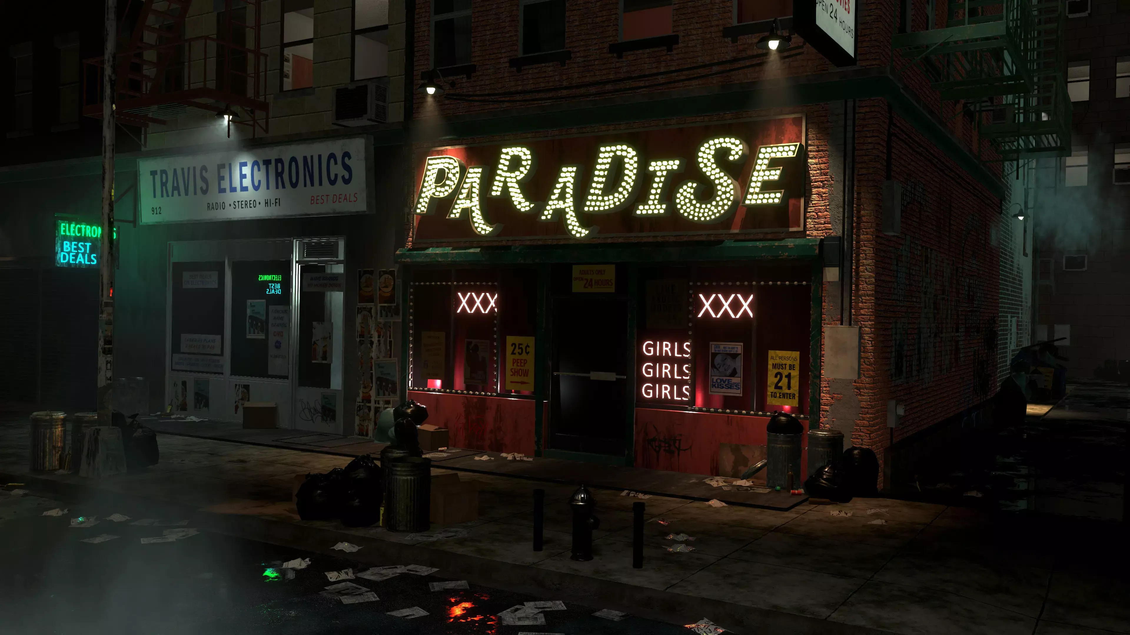 1970 s New York City Alley Low-poly 3D model