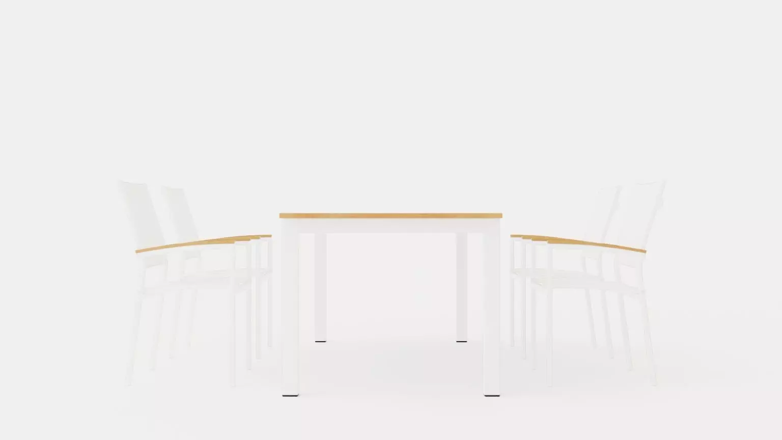 Twin dining set Low-poly 3D model_0